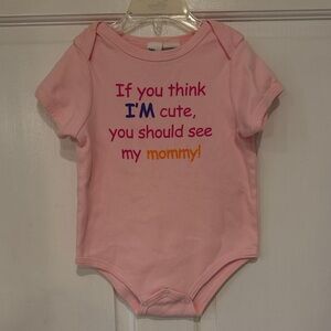 Charming Pink Bodysuit with Playful Message